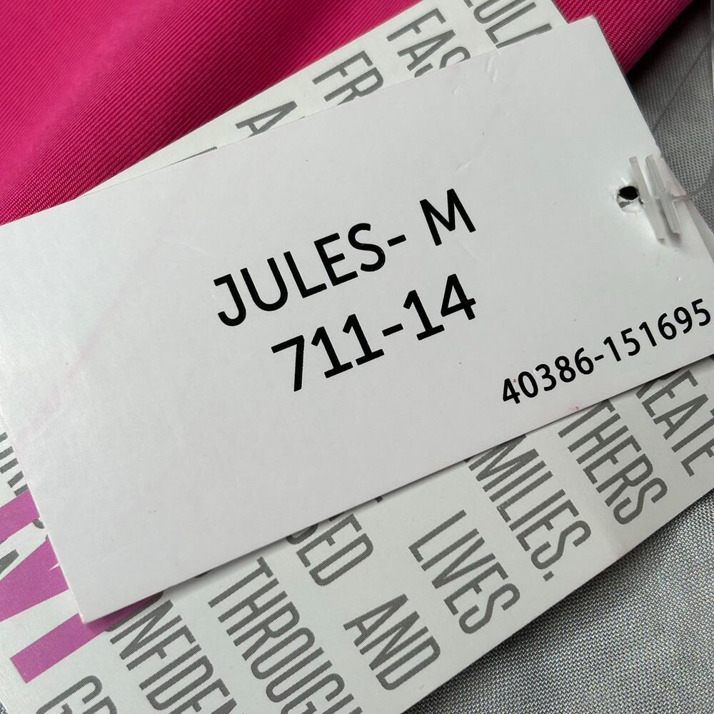 NEW LuLaRoe Tank Top Women Med Bright Pink Scuba Fabric "Jules" Athleisure - Picture 5 of 7